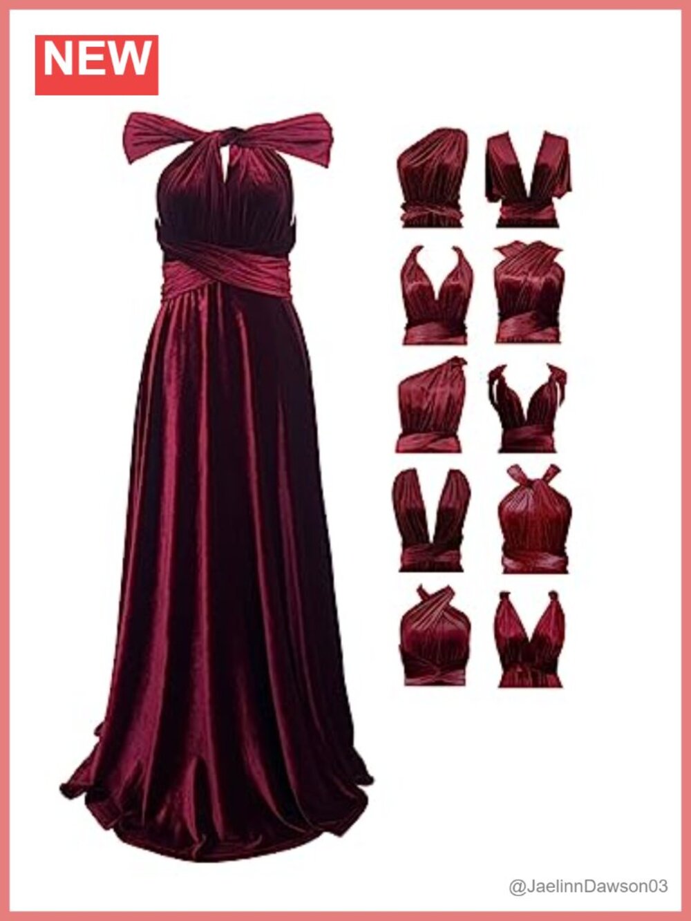 Velvet Multi-Way Wrap Maxi Dress for Bridesmaids Convertible Infinity Gown